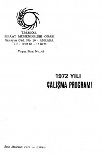 2794 1972 YILI ÇALIŞMA PROGRAMI
